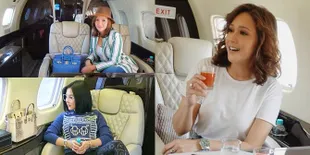 Adu Gaya Syahrini - Maia Estianty Naik Jet Pribadi, Memesona dan Sama Cantiknya