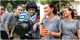Aksi Cantik Luna Maya Saat Jadi Sutradara Video Klip Andien