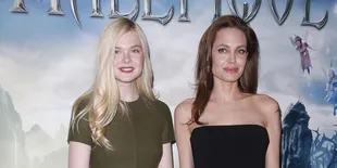 Angelina Jolie dan Elle Fanning Saat Promo MALEFICENT