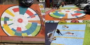 Asian Games Semakin Dekat, Mural Hiasi Kantor Kel, Tegal Alur