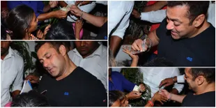 Bahagiakan Anak Jalanan, Salman Khan Bagikan Uang dan Buku
