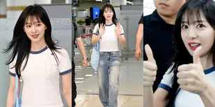 Baru Pulang dari Jepang, 10 Potret Kim Ji Won di Bandara Gimpo - Visual Cantik Bikin Silau