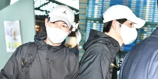 Beberapa Jam Setelah Tiba dari AS, Ini Potret Song Joong Ki di Bandara Incheon Saat Mau Terbang ke Indonesia