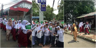 Begini Potret Antusiasme Siswa SD Bogor Menyambut Raja Salman