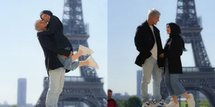 Bulan Madu kedua Lesti dan Rizky Billar di Paris, Romantis Gendong-Gendongan Berlatar Menara Eiffel