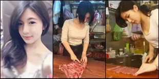 Cantik Keterlaluan, Inilah Penjual Daging Yang Gemparkan Internet