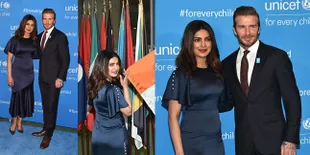 Cantik Memukau, Priyanka Chopra Stunning di Samping David Beckham