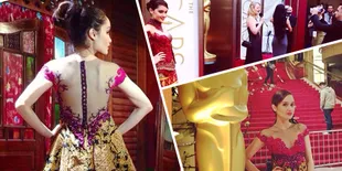 Cantiknya Cinta Laura Bergaya di Red Carpet Oscar 2014