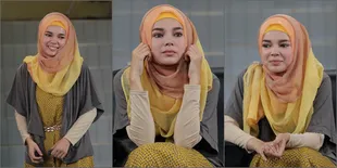 Cantiknya Hijab Warna Pastel Dewi Sandra Saat Syuting CHSI