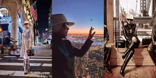 Cetar Membahana, Intip Potret Penampilan Syahrini Saat Jalan-Jalan di New York - Nikmati Matahari Terbenam dari Gedung Pencakar Langit