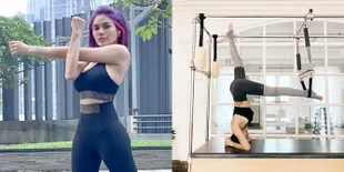 Demi Punya Perut Rata, Ini Deretan Foto Hot Mom Nikita Mirzani Workout Pilates Lakukan Berbagai Pose Sulit Jungkir Balik!