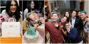 Detail Pesta Ultah Luna Maya, Penuh Kue Bunga dan Senyum Reino