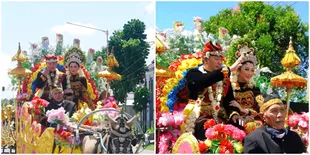 Bak Raja & Ratu, Ini Potret Danang DA & Hemas Nura Diarak Keliling Banyuwangi Pakai Baju Adat Suku Osing