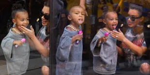 Ekspresi Lucu North West Kala Meledek Paparazzi, Bikin Gemas!
