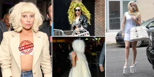 Fashion Aneh Lady Gaga, Pamer Bra Hingga Sepatu Super Tinggi