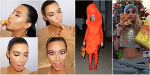 FOTO: 10 Seleb Hollywood Gemar Makan Cemilan Unik Warna Orange