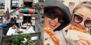 FOTO: 2 Wanita Manja, Syahrini dan Nina Ngopi Cantik di Brussels