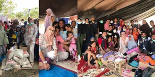 FOTO Adelia Pasha di Barak Pengungsian Gempa Palu, Sebar Bantuan