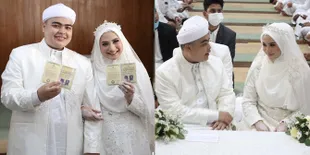 Foto Akad Nikah Ameer Adik Alvin Faiz dengan Nadzira Shafa, Cium Kening dan Tangan Setelah Sah Jadi Suami Istri