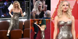 FOTO: Aksi Konyol Jennifer Lawrence di Oscar 2018, Bikin Ngakak!