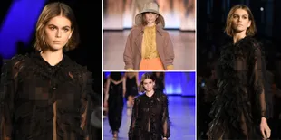 FOTO: Alami Bencana Fashion, Kaia Gerber Tetap Cantik di Atas Runway