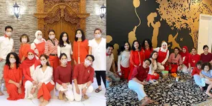 Foto Arisan Kepompong Mayangsari - Ussy Sulistiawaty Kumpul Lagi, Baju Disemprot Dulu dan Sempat Bungkus Makanan