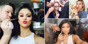 FOTO: Artis & Model Cantik Hollywood Saat Sibuk di Ruang Make Up