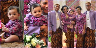 FOTO: Baby Arsy Pakai Kebaya Mini Saat Injak Tanah, Super Cute!