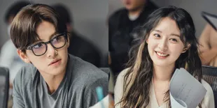 Foto Baca Naskah Bareng, Ji Chang Wook Ganteng Berkacamata - Kim Ji Won Berambut Kriting
