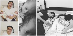 FOTO Bahagianya Cynthia - Surya, Si Kembar Berkumpul di Rumah