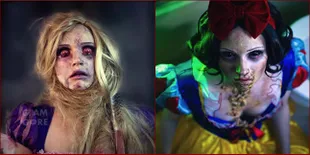 FOTO: Before After Makeup Ala Zombie Para Princess Disney, Ngeri!