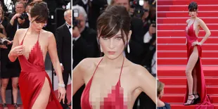 FOTO: Bella Hadid Tanpa Pakaian Dalam di Red Carpet, Awas Melongo