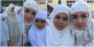 Foto: Bella Shofie & Istri Pertama Suryono Salat Ied Bareng, Akur