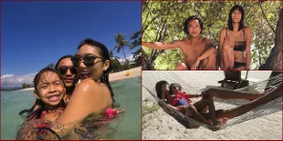 FOTO: Berbikini di Pantai, Dominique Diyose Rayakan Ultah Anak
