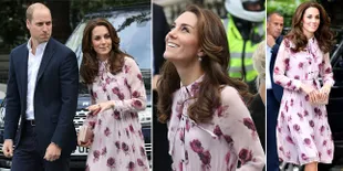 FOTO: Berbunga-Bunga, Gaun Ini Bikin Kate Middleton Makin Cantik
