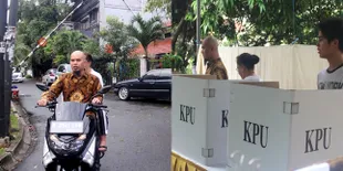 FOTO: Berencana Golput, Ahmad Dhani Nyoblos Bareng Keluarga