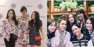 FOTO Bertabur Seleb Sosialita! Raisa - Nagita di Event Tory Burch