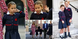 FOTO: Cantiknya Princess Charlotte Pakai Seragam di Hari Pertama Masuk Sekolah