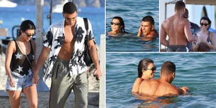 FOTO: Cute Menggemaskan, Kourtney K & Si Brondong Mesra di Pantai
