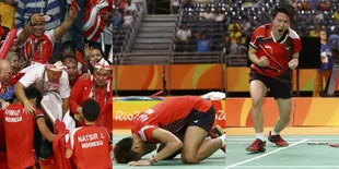 FOTO: Detik-Detik Indonesia Raih Medali Emas Olimpiade, Merinding