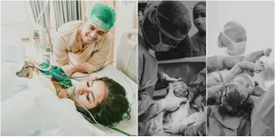 FOTO: Detik-Detik Proses Kelahiran Anak Ketiga Olla Ramlan, Haru