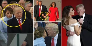 FOTO: Ekspresi & Sikap Awkward Melania Saat Bersama Donald Trump