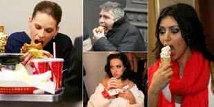 FOTO: Ekspresi Kocak Seleb Saat Makan Junk Food, Awas Ilfeel!