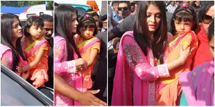 Foto-Foto Aaradhya Bachchan Dengan Sari Orange, Imut Maksimal!