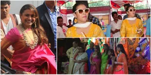 Foto-Foto Kajol dan Rani Mukherjee, Bagi Makanan di Durga Puja