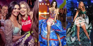 Foto-Foto Kendall Jenner - Gigi Hadid di Atas Runway VS, Cantik!