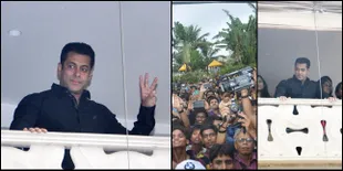 Foto-Foto Lebaran di Rumah Salman Khan, Penuh Lautan Manusia