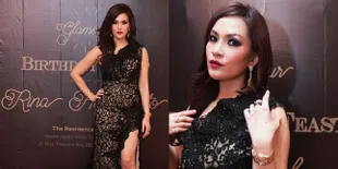 FOTO Gaun dan Aksesoris Mewah Rina Herkiamto di Pesta Ulang Tahun