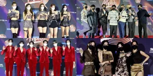 Foto Girlgroup dan Boygroup di Red Carpet GDA 2021 yang Kompak Pakai Masker, BTS Tampil Santai Tapi Keren