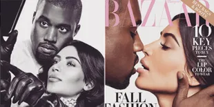FOTO: Hot & Mesra, Kim Kardashian & Kanye West Jadi Cover Bazaar
